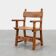 Chaise latérale ibérique en chêne sculpté rustique, Espagne vers 1900