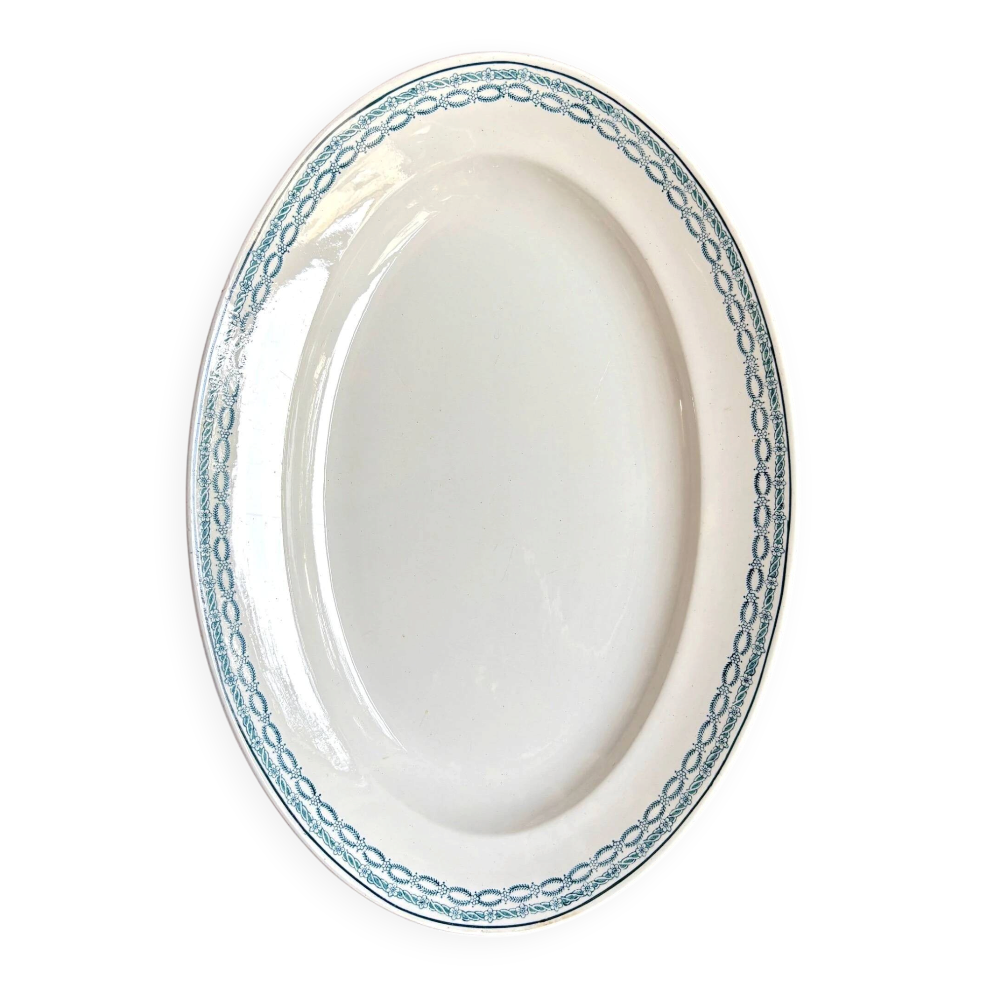 Large oval dish St Amand in blue ironstone