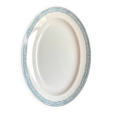 Large oval dish St Amand in blue ironstone