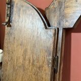 Antique Rustic Tuscan Window in Chestnut with Original Wrought Iron Hardware, 1800s