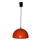 Vintage orange lacquered metal chandelier, 1970