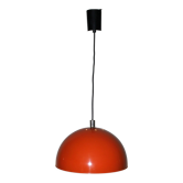Suspension vintage métal laqué orange, 1970