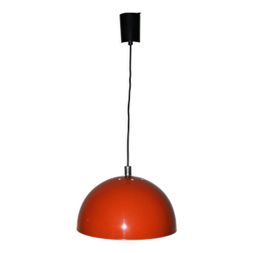 Suspension vintage métal laqué orange, 1970