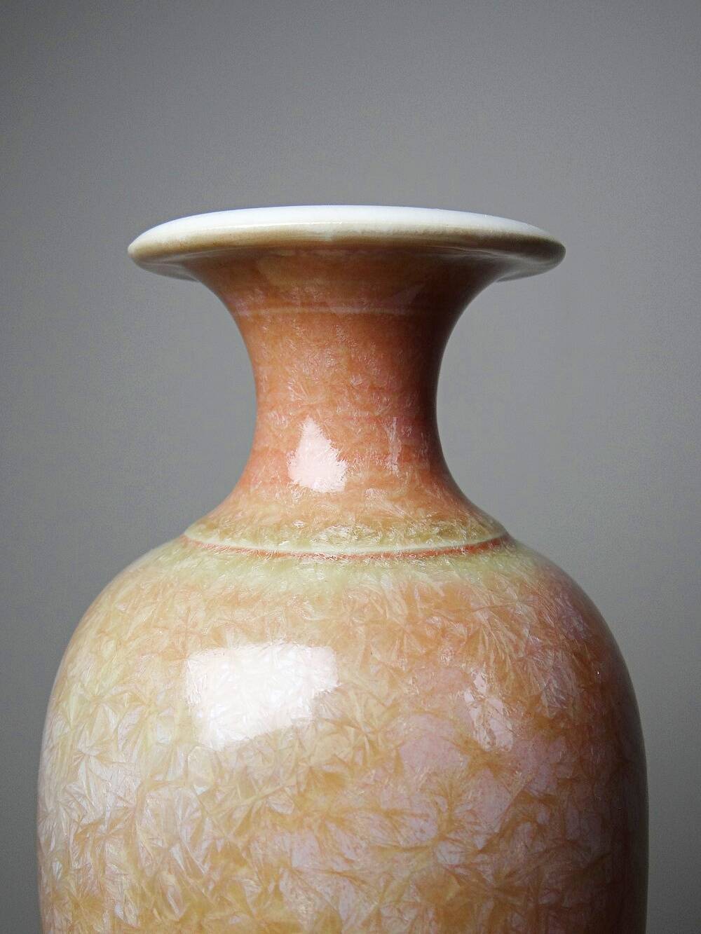 Baluster vase, ceramic with crystalline glaze, Bernard Guipouy, Atelier du Bol Doré.