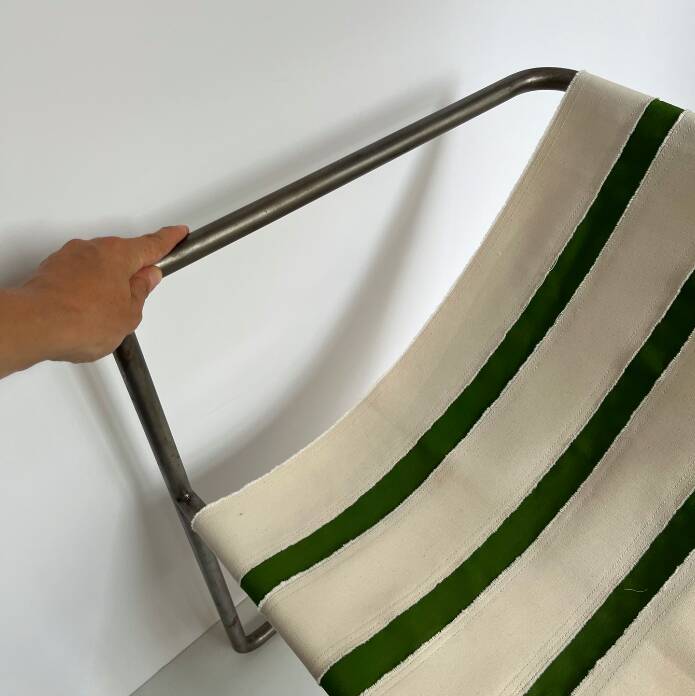 Chaise designer Avrandinis coton et acier tubulaire