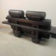 Black Leather Ake Fribytter “Kroken” Two-Seater Sofa for Nelo Möbel. Sweden