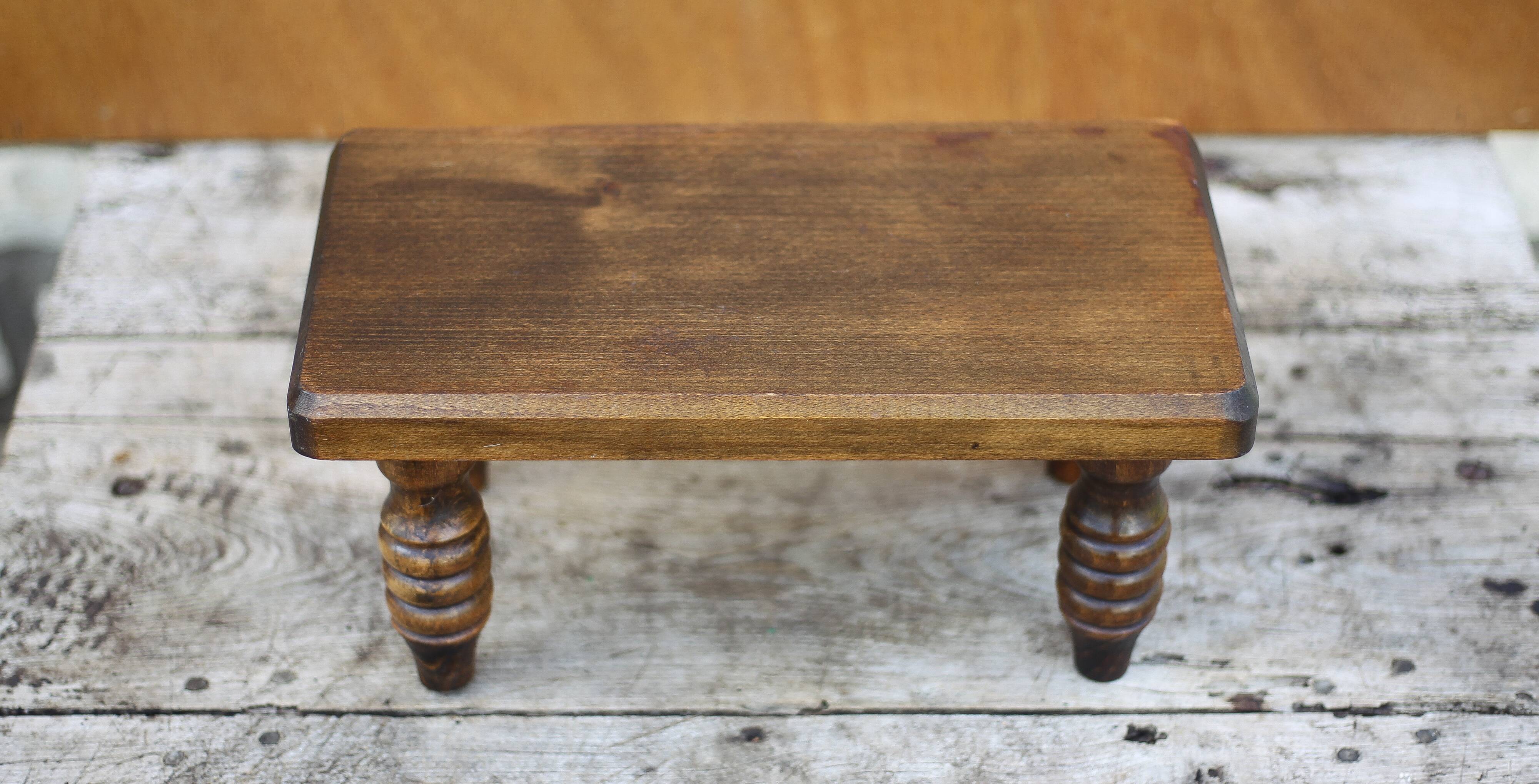 Wooden stool, small stool, plant holder, interior decoration, wood stool Measurement: height 16