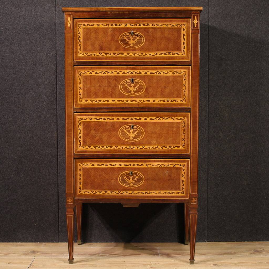 20th Century Louis XVI Style Inlaid Chest of Drawers