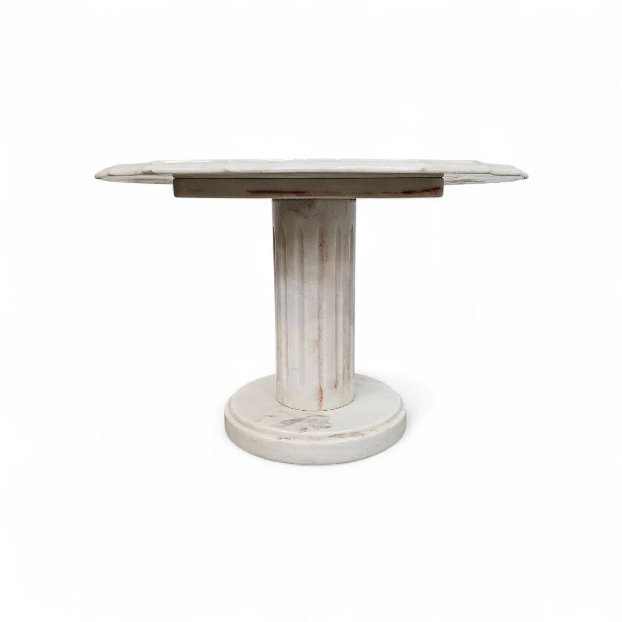 White drapery marble Italy / Neo Classic side / coffee table
