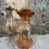 Vase flacon rose ambré en verre