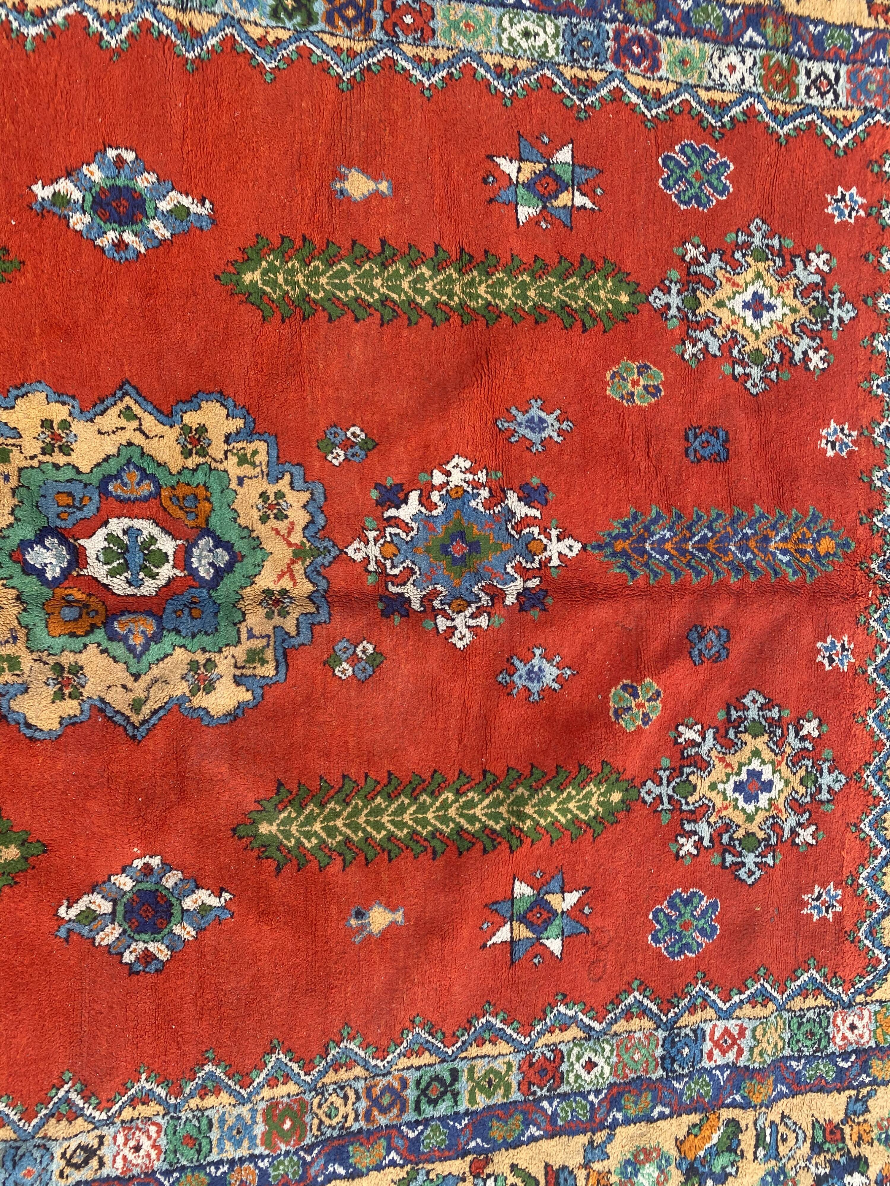 Moroccan vintage carpet handmade flap 175x255 cm