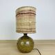 Pyrite stoneware ball lamp with vintage wool lampshade