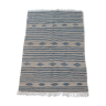 Grey and blue kilim rug in pure wool