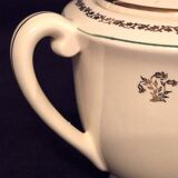 Antique sugar bowl, in Gien earthenware, Model Valence A040