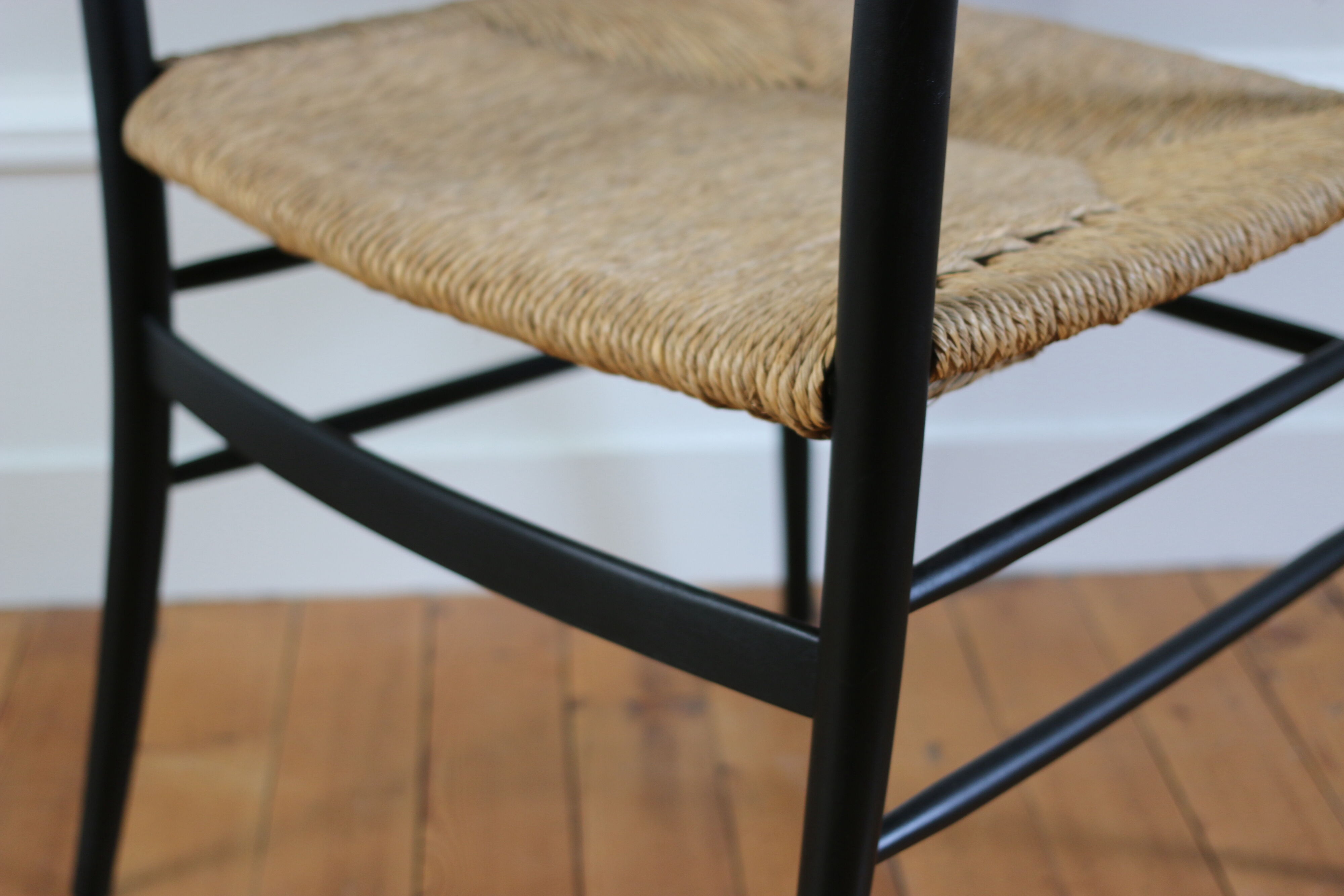 Vintage straw armchair Enrico Delmonte 1960