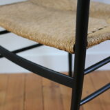 Vintage straw armchair Enrico Delmonte 1960