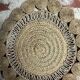 Vintage woven alfa mirror 1960 Diam 60 cm