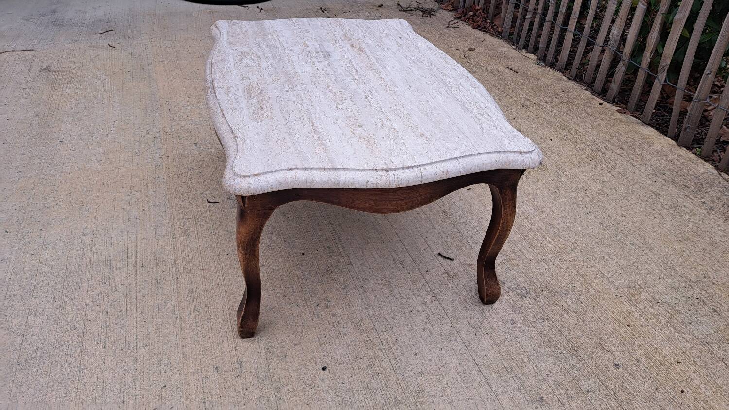 Wood and marble coffee table