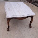 Wood and marble coffee table