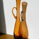 Amber ewer / carafe from Portieux crystal factory
