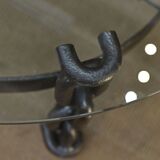 Round coffee table steel chain links 1970