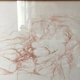 Lithograph Elongated in sanguine by Marcel Gili