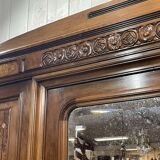 Art Deco period bedroom wardrobe with mirror in walnut and elm burl