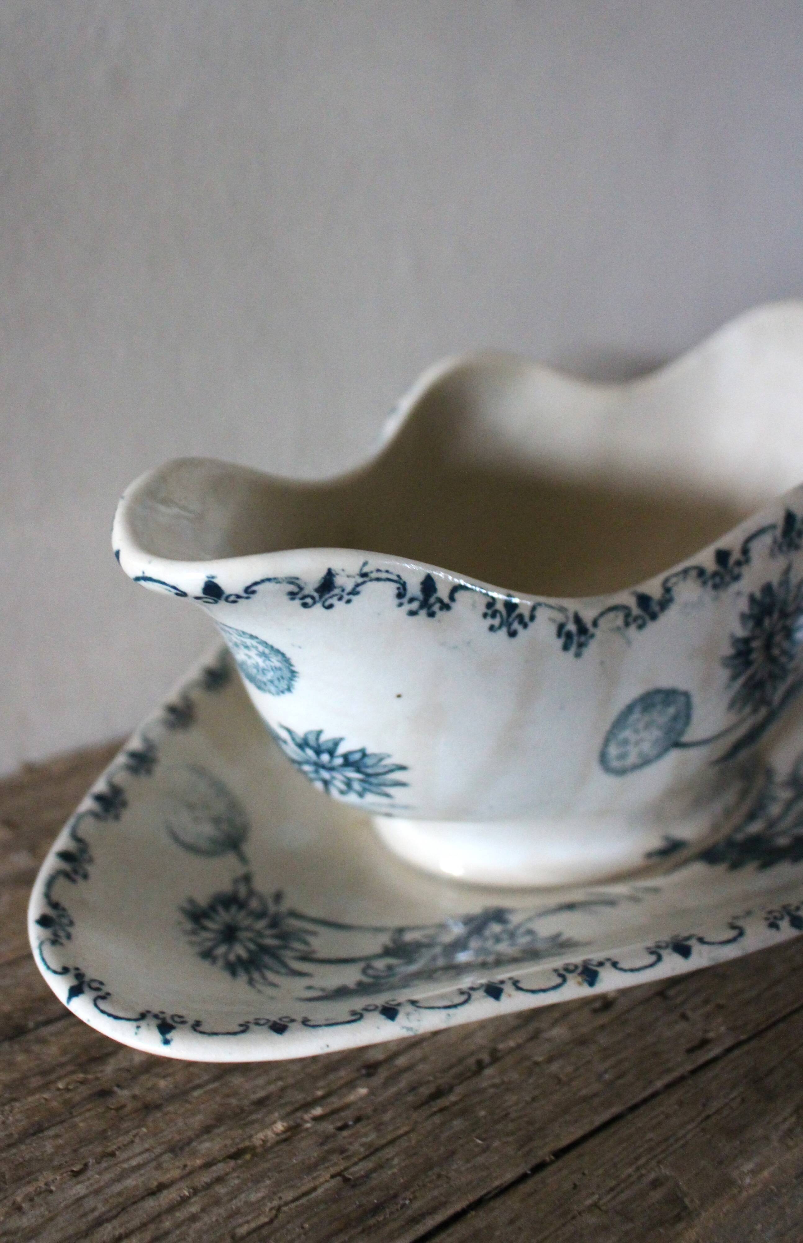 Sauceboat Terre de Fer Clairefontaine Blue Dandelion