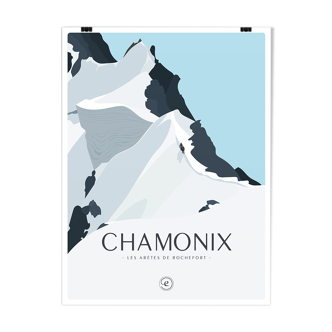 Poster the Aretes de Rochefort - Chamonix