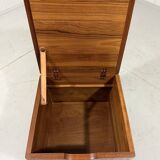 Salin Nyborg teak storage box side table on wheels, Denmark 1960’s