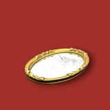 Small vintage oval mirror in gilded resin – 1960s