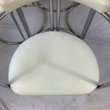 Chrome table and two modernist chairs