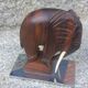 Pair of Art Deco elephant bookends in rosewood with chrome base.