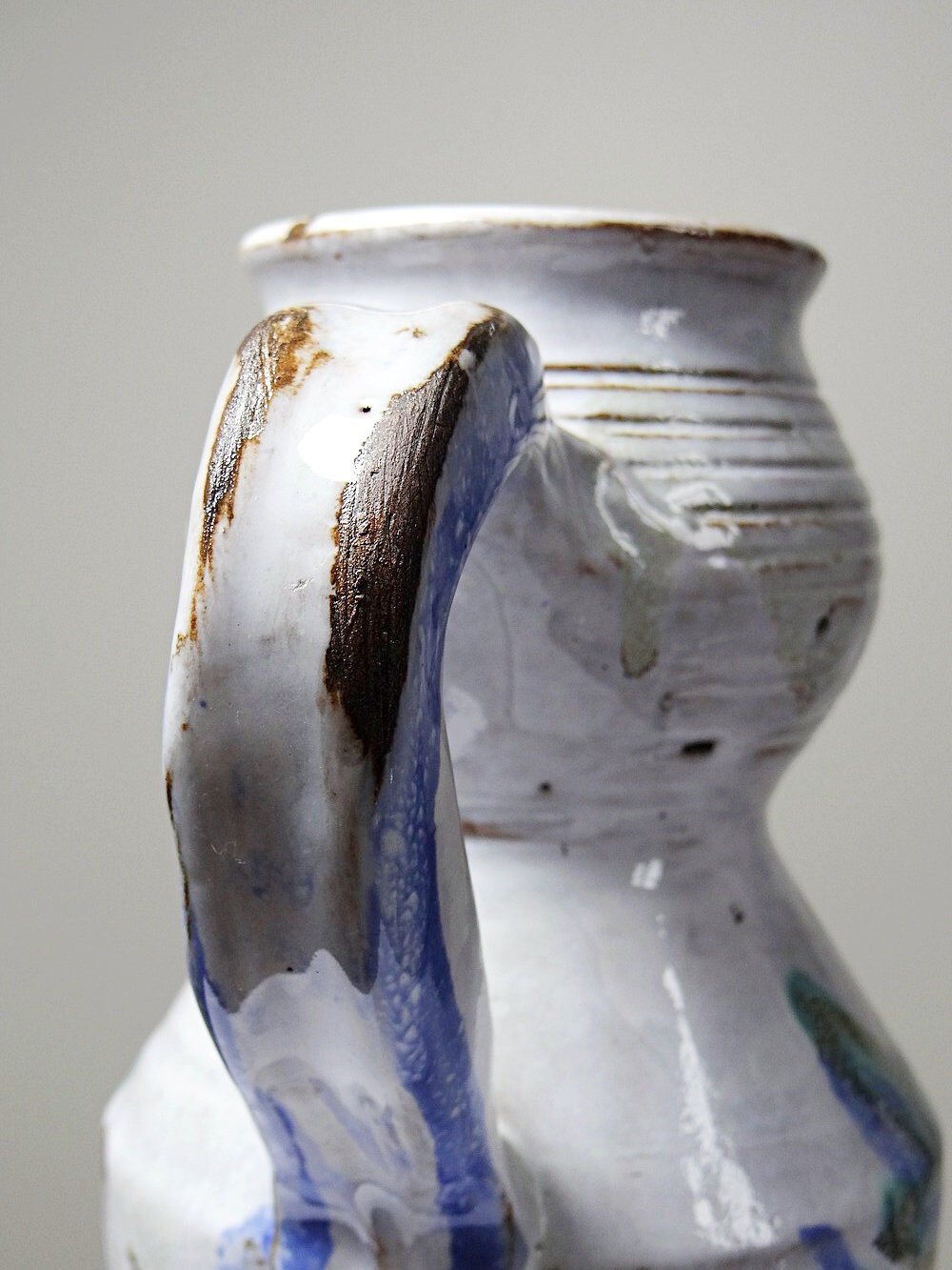 Glazed stoneware pitcher Vallauris 1970s Boris Kasianoff, Albert Thiry, Le Mûrier