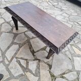 Brutalist coffee table in sculpted oak