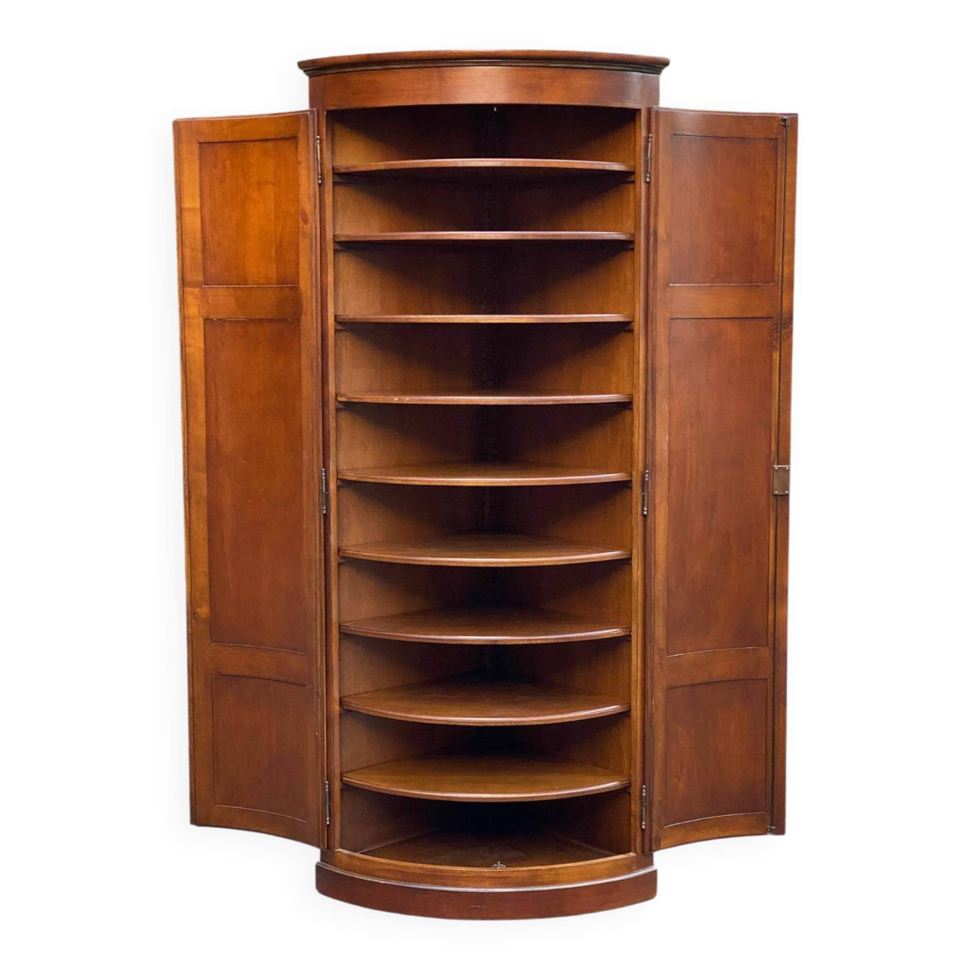 19th-century quarter-round oak solid wood corner library