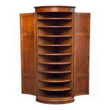 19th-century quarter-round oak solid wood corner library