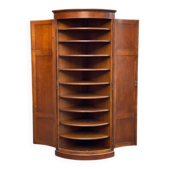 19th-century quarter-round oak solid wood corner library