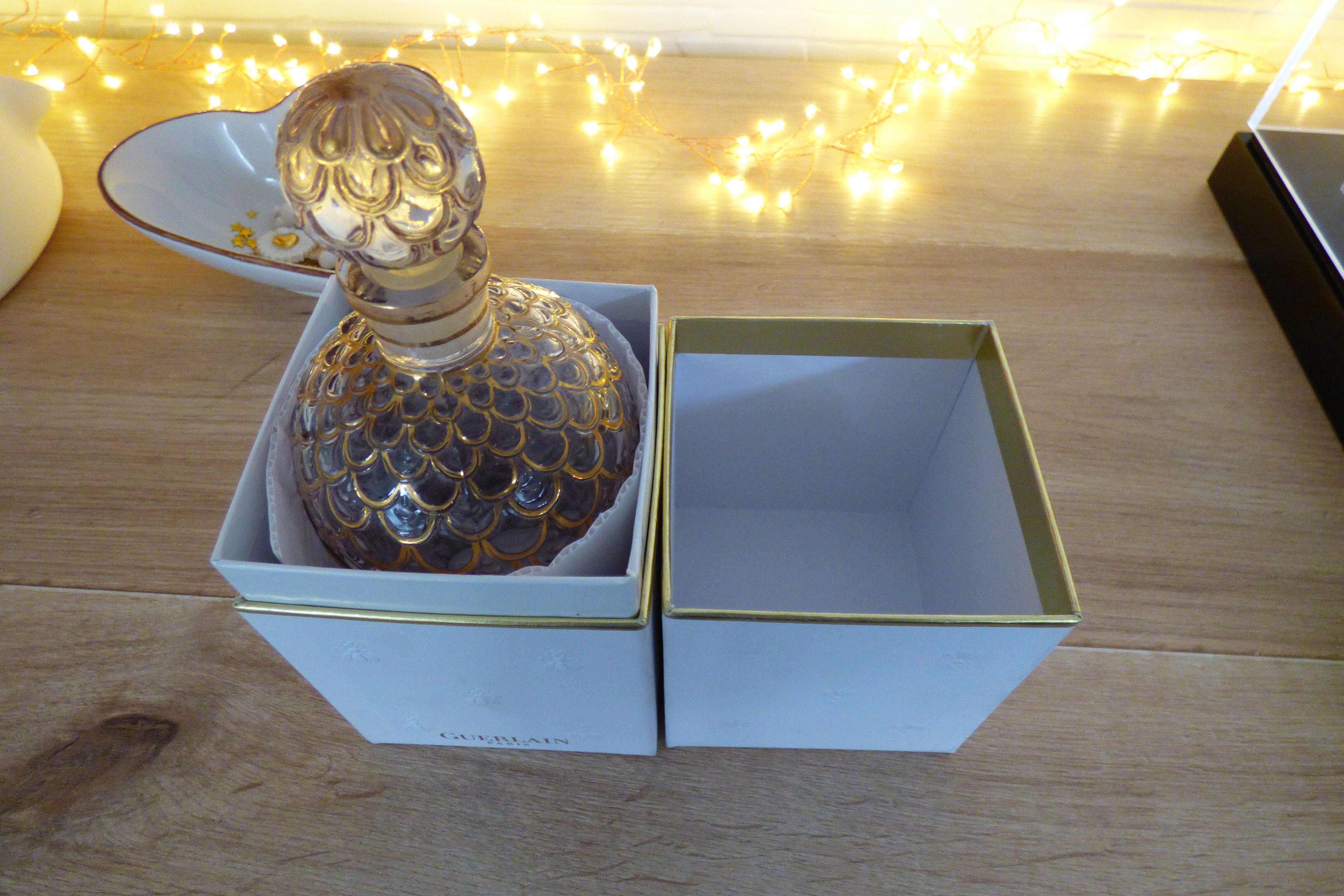 Guerlain empty bottle with golden bees with fine gold