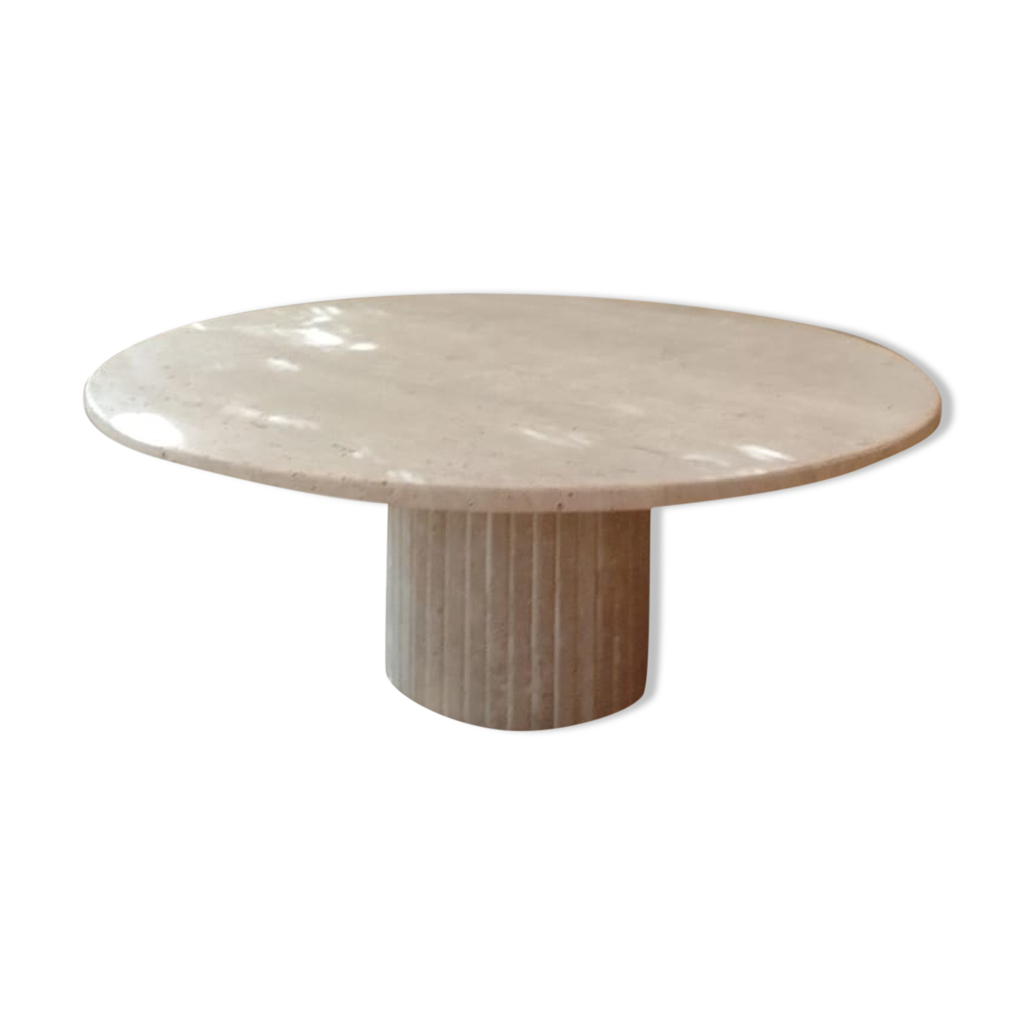 Omega circular coffee table natural travertine - 100cm D