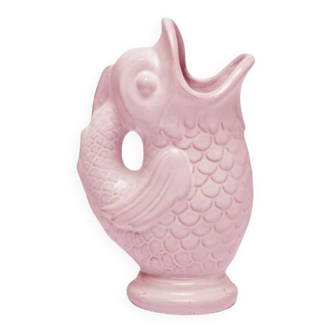 Pink ceramic fish vase