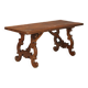 Old refectory table in stained walnut oak, Italy, 20th century