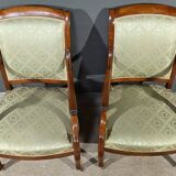 Paire de Fauteuils à Crosses en Acajou, époque Restauration – Début XIXe