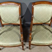 Pair of Crossed Armchairs in Mahogany, Restoration Period – Early 19th Century