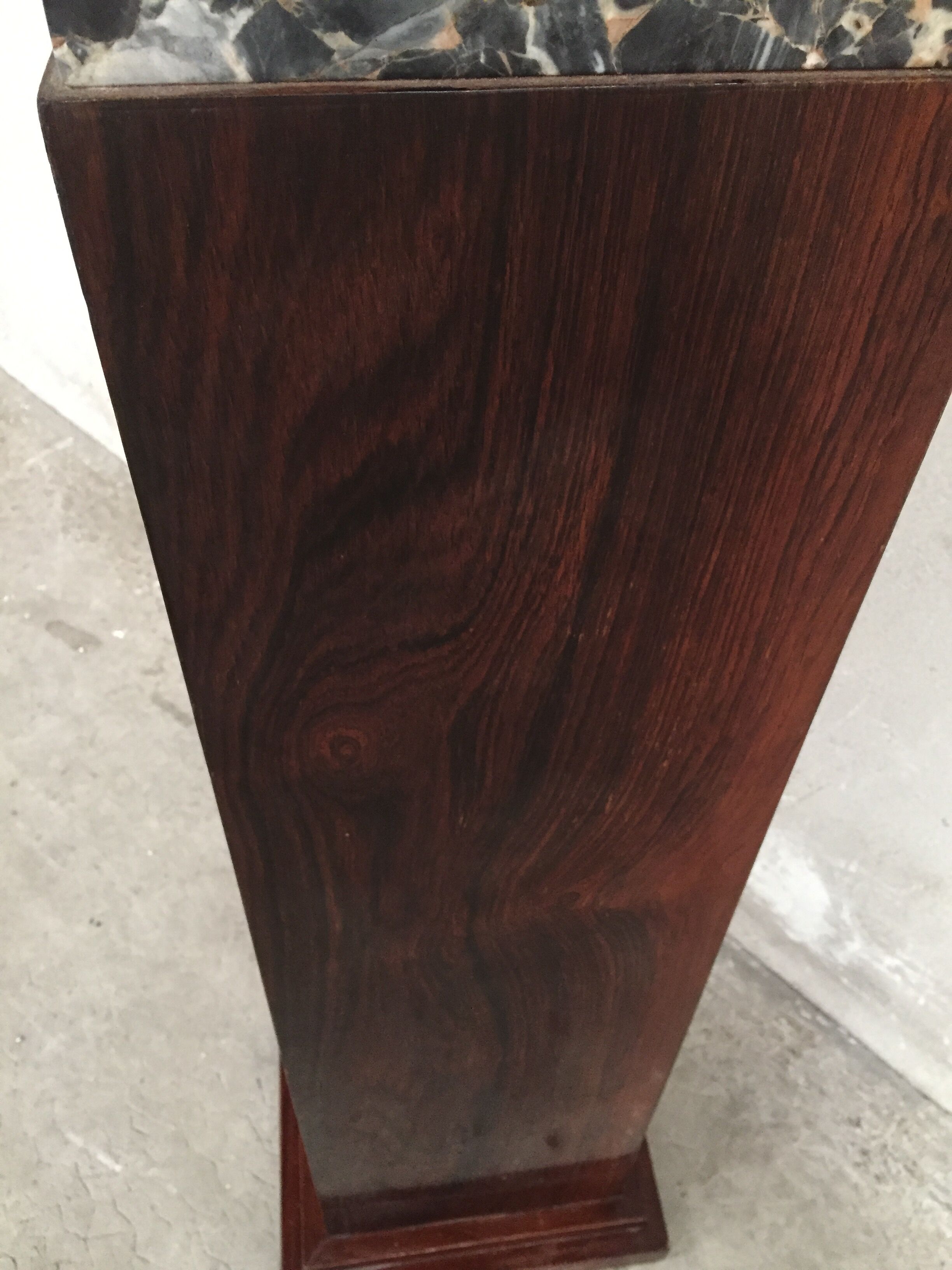 Art deco rosewood and marble column