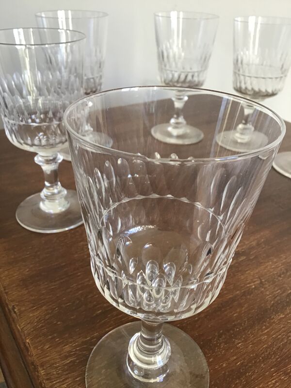 Lot de 6 verres à pied en cristal