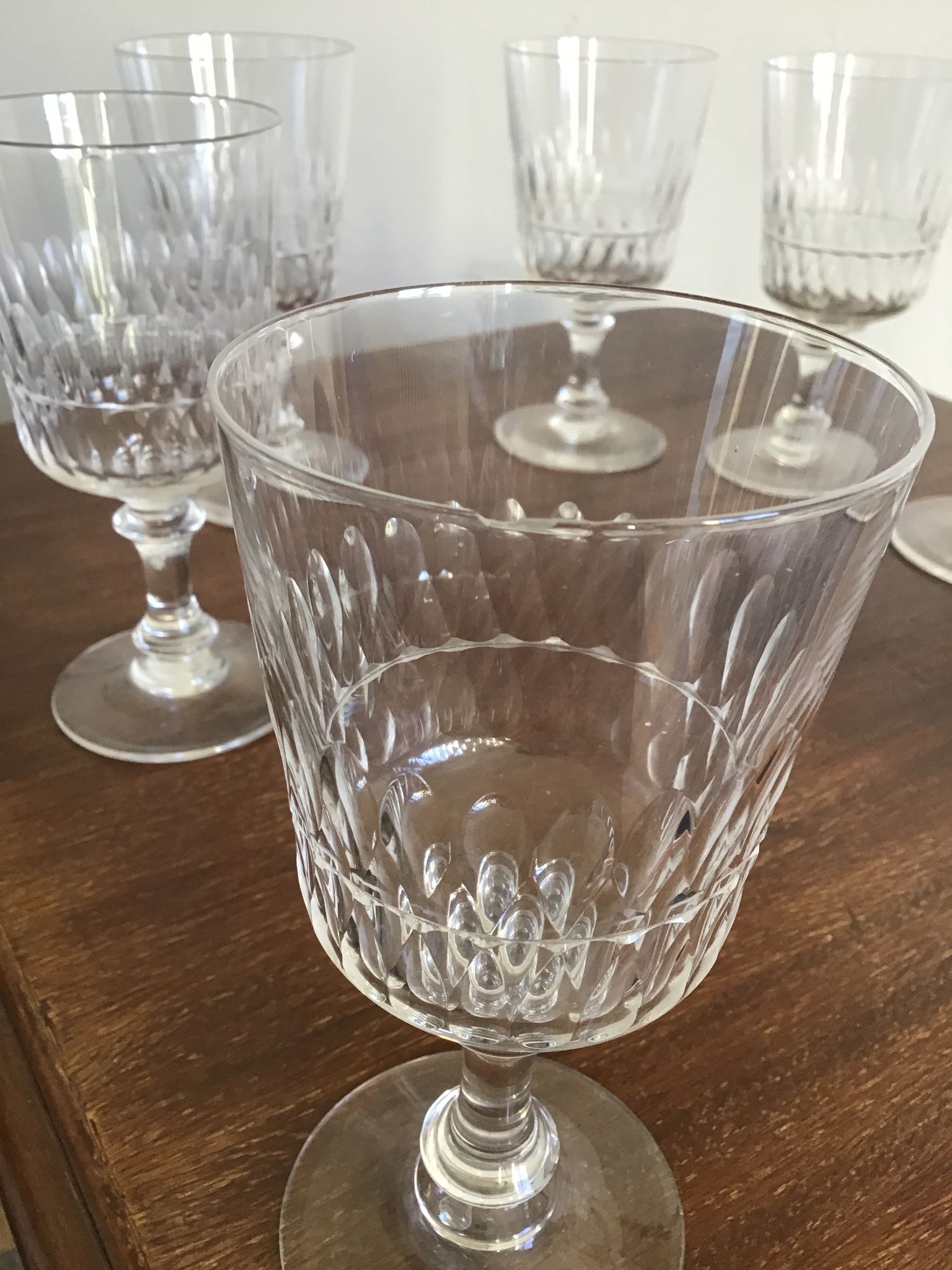 Lot de 6 verres à pied en cristal