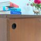 Small second-hand modernist enfilade in teak and metal, 1970s.