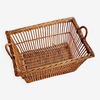 Basket or washer rattan openwork woven bench