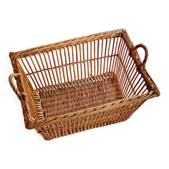 Basket or washer rattan openwork woven bench